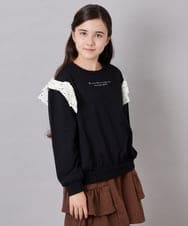 KJKAG46029 a.v.v KIDS(アー・ヴェ・ヴェ) [120-160]肩リボントレーナー ブラック