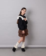 KJKAG46029 a.v.v KIDS(アー・ヴェ・ヴェ) [120-160]肩リボントレーナー ブラック