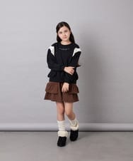 KJKAG46029 a.v.v KIDS(アー・ヴェ・ヴェ) [120-160]肩リボントレーナー ブラック