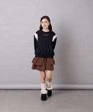 KJKAG46029 a.v.v KIDS(アー・ヴェ・ヴェ) [120-160]肩リボントレーナー ブラック