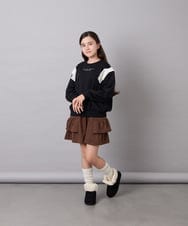 KJKAG46029 a.v.v KIDS(アー・ヴェ・ヴェ) [120-160]肩リボントレーナー ブラック