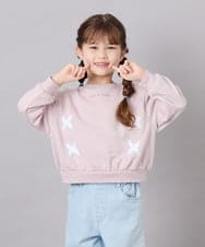 KJKAG47026 a.v.v KIDS(アー・ヴェ・ヴェ) [120-160]レースアップリボントレーナー ライトピンク