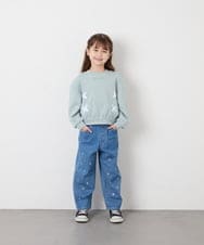 KJKAG47026 a.v.v KIDS(アー・ヴェ・ヴェ) [120-160]レースアップリボントレーナー ライトグリーン