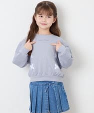 KJKAG47026 a.v.v KIDS(アー・ヴェ・ヴェ) [120-160]レースアップリボントレーナー ライトブルー