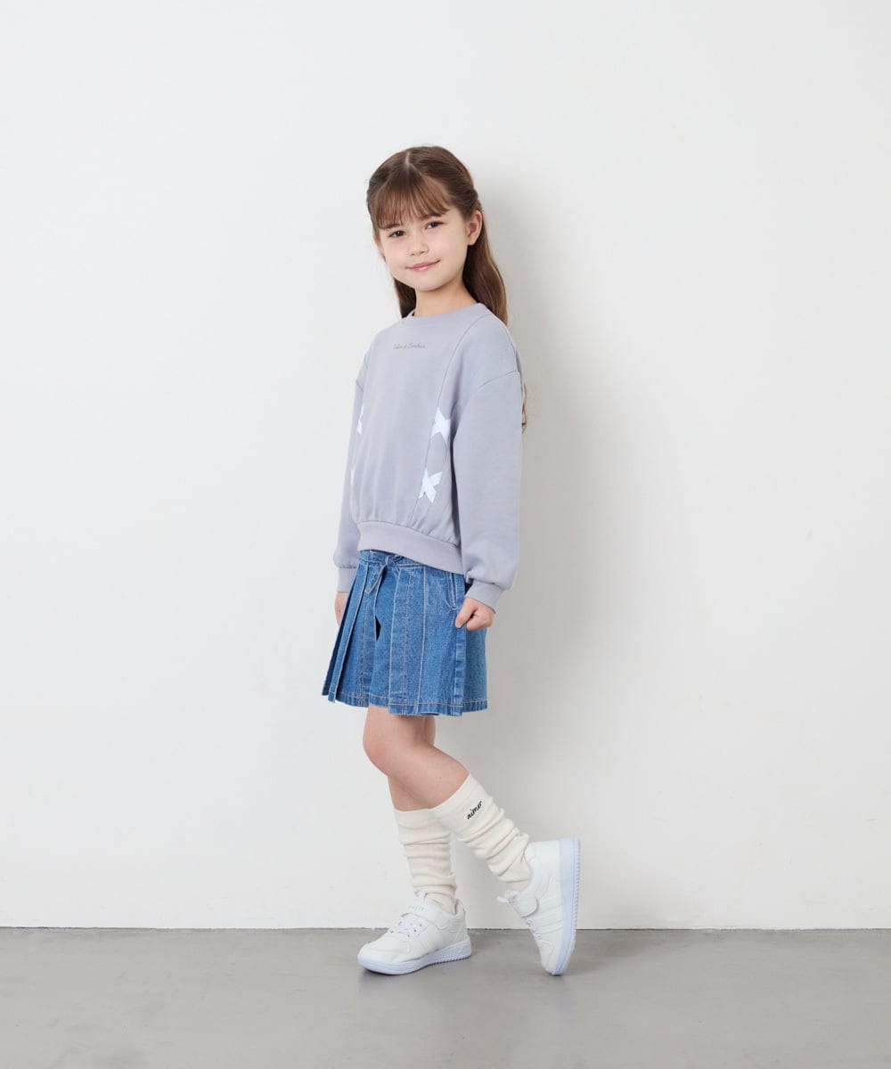 KJKAG47026 a.v.v KIDS(アー・ヴェ・ヴェ) [120-160]レースアップリボントレーナー ライトブルー