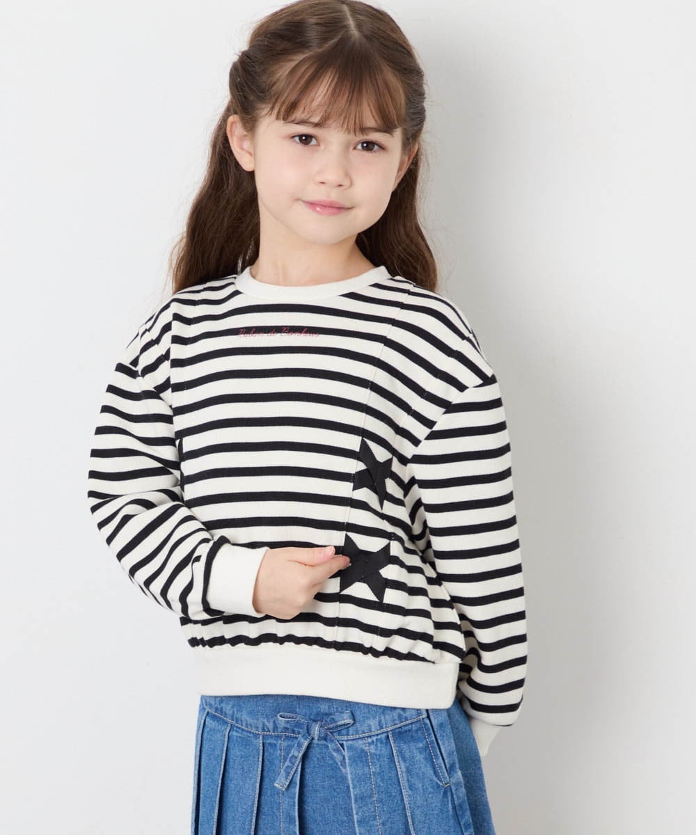 KJKAG47026 a.v.v KIDS(アー・ヴェ・ヴェ) [120-160]レースアップリボントレーナー アイボリー