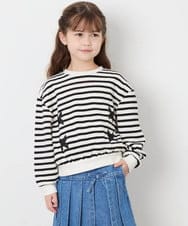 KJKAG47026 a.v.v KIDS(アー・ヴェ・ヴェ) [120-160]レースアップリボントレーナー アイボリー