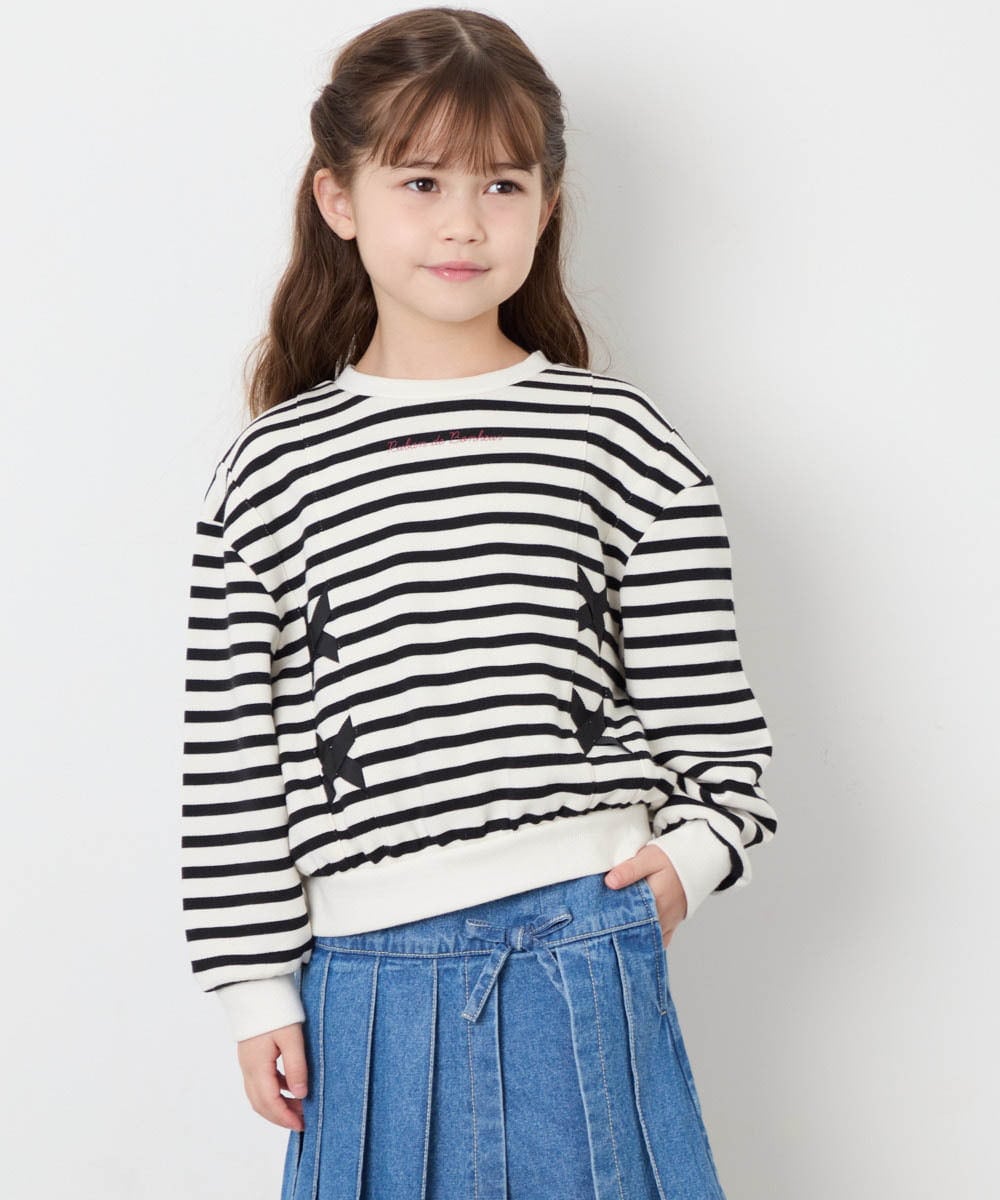 KJKAG47026 a.v.v KIDS(アー・ヴェ・ヴェ) [120-160]レースアップリボントレーナー アイボリー