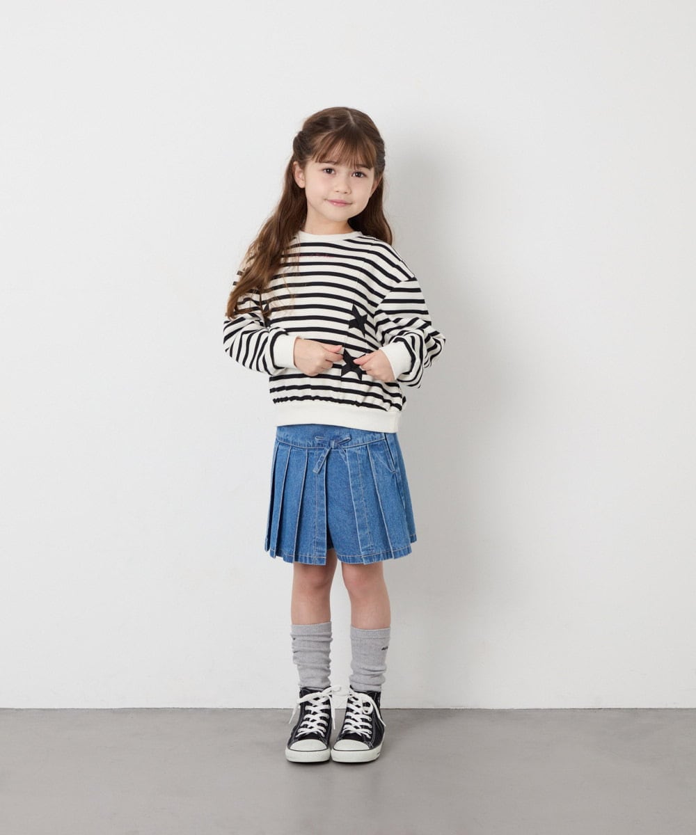 KJKAG47026 a.v.v KIDS(アー・ヴェ・ヴェ) [120-160]レースアップリボントレーナー アイボリー