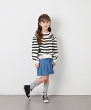 KJKAG47026 a.v.v KIDS(アー・ヴェ・ヴェ) [120-160]レースアップリボントレーナー アイボリー