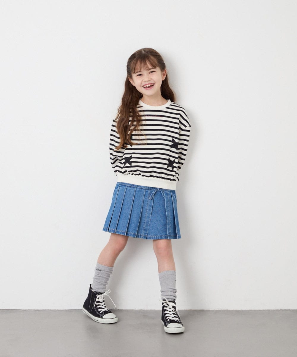 KJKAG47026 a.v.v KIDS(アー・ヴェ・ヴェ) [120-160]レースアップリボントレーナー アイボリー
