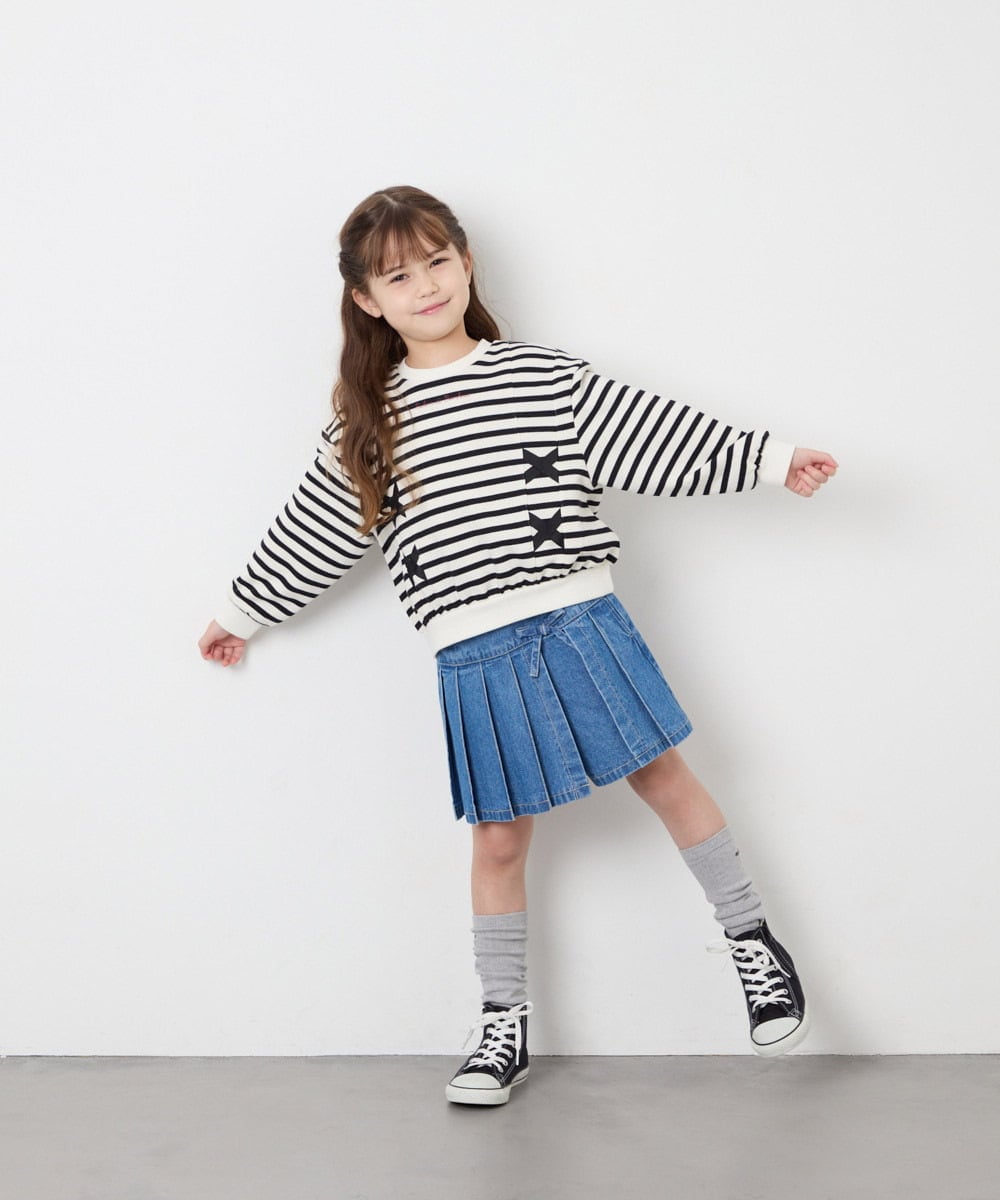 KJKAG47026 a.v.v KIDS(アー・ヴェ・ヴェ) [120-160]レースアップリボントレーナー アイボリー