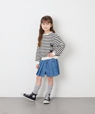 KJKAG47026 a.v.v KIDS(アー・ヴェ・ヴェ) [120-160]レースアップリボントレーナー アイボリー
