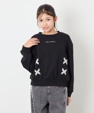 KJKAG47026 a.v.v KIDS(アー・ヴェ・ヴェ) [120-160]レースアップリボントレーナー ブラック