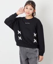 KJKAG47026 a.v.v KIDS(アー・ヴェ・ヴェ) [120-160]レースアップリボントレーナー ブラック