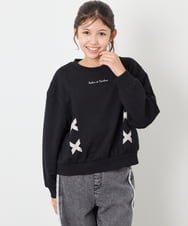 KJKAG47026 a.v.v KIDS(アー・ヴェ・ヴェ) [120-160]レースアップリボントレーナー ブラック