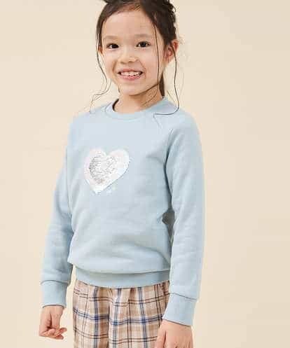 KJKAJ22024 a.v.v KIDS [100-130]トゥインクルスパンコールアート裏起毛トレーナー[WEB限定サイズ]