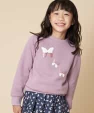 KJKAM42024 a.v.v KIDS(アー・ヴェ・ヴェ) [100-130]アソートモチーフトレーナー[WEB限定サイズ] ラベンダー(バタフライ)