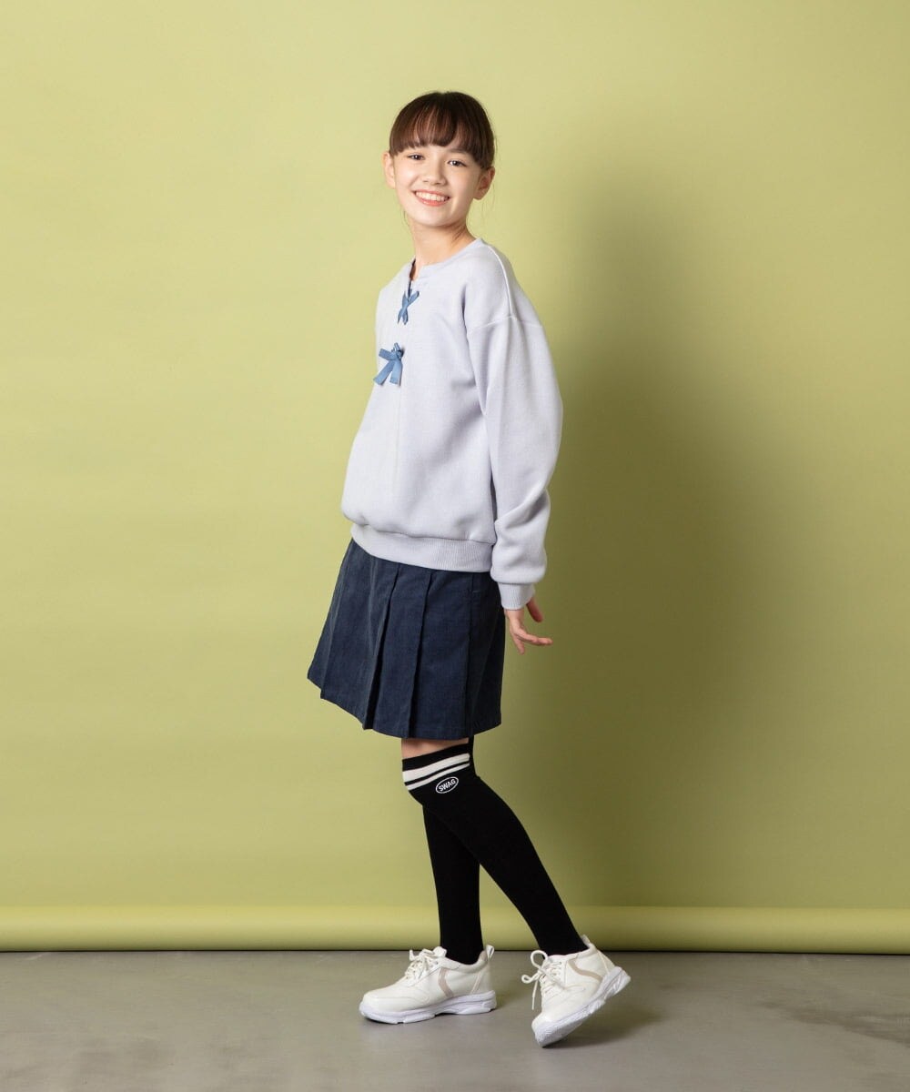 KJKAS01019 a.v.v KIDS(アー・ヴェ・ヴェ) [100-130]フロントレースアップトレーナー アイボリー