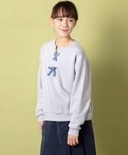 KJKAS01019 a.v.v KIDS(アー・ヴェ・ヴェ) [100-130]フロントレースアップトレーナー アイボリー