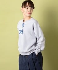 KJKAS01019 a.v.v KIDS(アー・ヴェ・ヴェ) [100-130]フロントレースアップトレーナー アイボリー