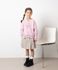 KJKAS01019 a.v.v KIDS(アー・ヴェ・ヴェ) [100-130]フロントレースアップトレーナー アイボリー