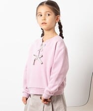 KJKAS01019 a.v.v KIDS(アー・ヴェ・ヴェ) [100-130]フロントレースアップトレーナー アイボリー