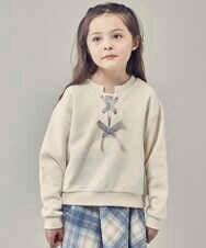 KJKAS01019 a.v.v KIDS(アー・ヴェ・ヴェ) [100-130]フロントレースアップトレーナー アイボリー