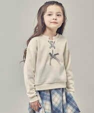 KJKAS01019 a.v.v KIDS(アー・ヴェ・ヴェ) [100-130]フロントレースアップトレーナー アイボリー