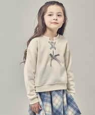 KJKAU01029 a.v.v KIDS(アー・ヴェ・ヴェ) [160]フロントレースアップトレーナー アイボリー
