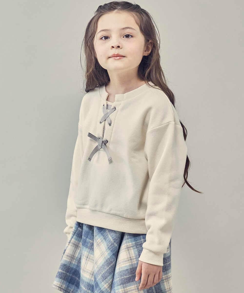 KJKAU01029 a.v.v KIDS(アー・ヴェ・ヴェ) [160]フロントレースアップトレーナー ブラック