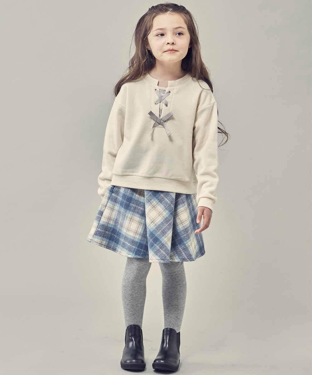 KJKAU01029 a.v.v KIDS(アー・ヴェ・ヴェ) [160]フロントレースアップトレーナー ブラック