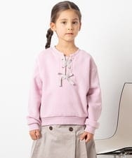 KJKAU01029 a.v.v KIDS(アー・ヴェ・ヴェ) [160]フロントレースアップトレーナー ブラック