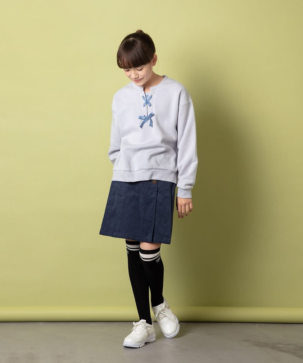 KJKAU01029 a.v.v KIDS(アー・ヴェ・ヴェ) [160]フロントレースアップトレーナー ブラック