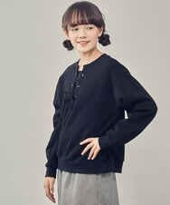 KJKAU01029 a.v.v KIDS(アー・ヴェ・ヴェ) [160]フロントレースアップトレーナー ブラック