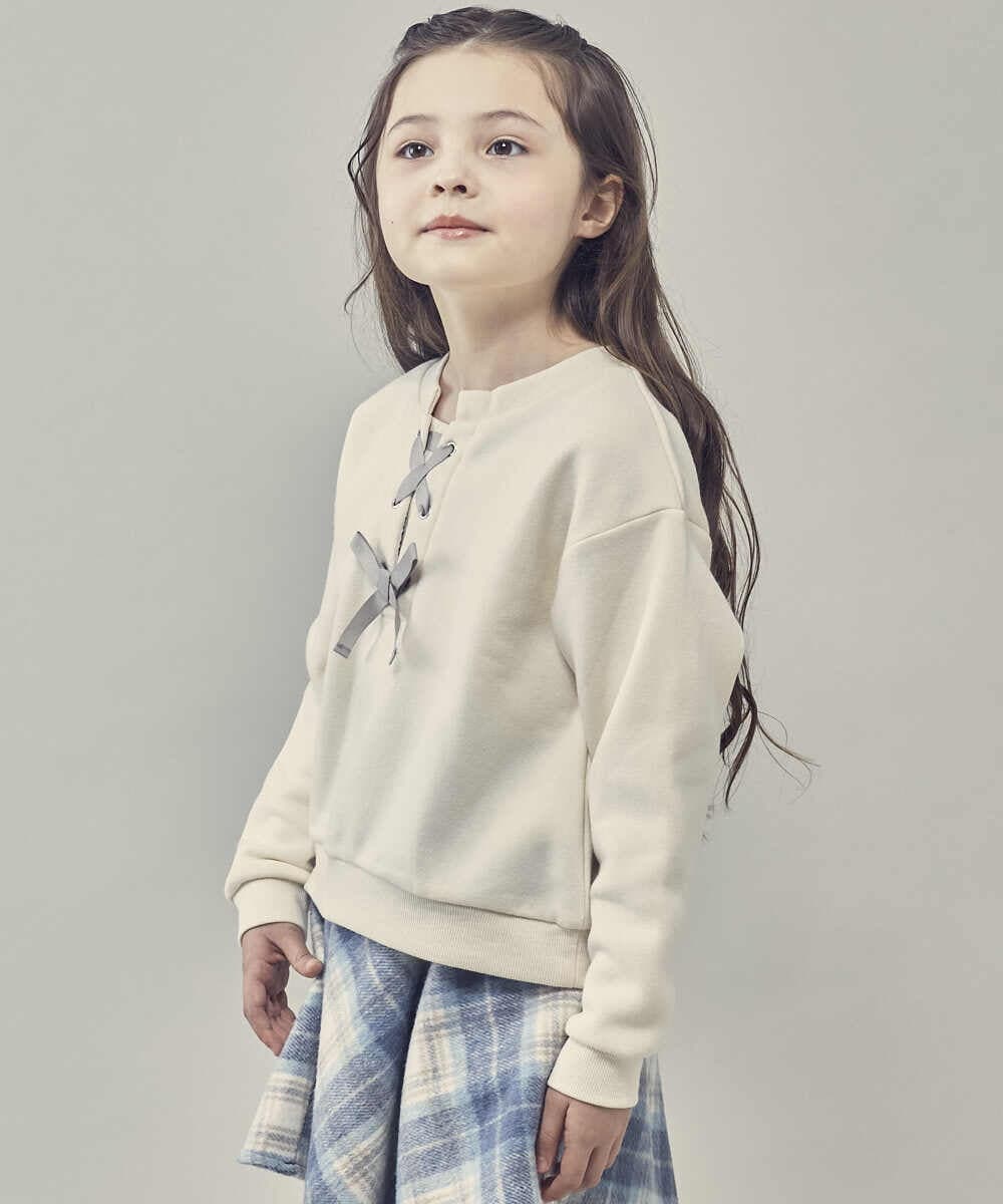 KJKAU01029 a.v.v KIDS(アー・ヴェ・ヴェ) [160]フロントレースアップトレーナー ブラック