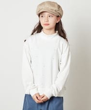 KJKAW75034 a.v.v KIDS(アー・ヴェ・ヴェ) [140-150]ショート丈ビジュートレーナー アイボリー