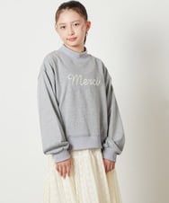 KJKAW75034 a.v.v KIDS(アー・ヴェ・ヴェ) [140-150]ショート丈ビジュートレーナー ライトグレー