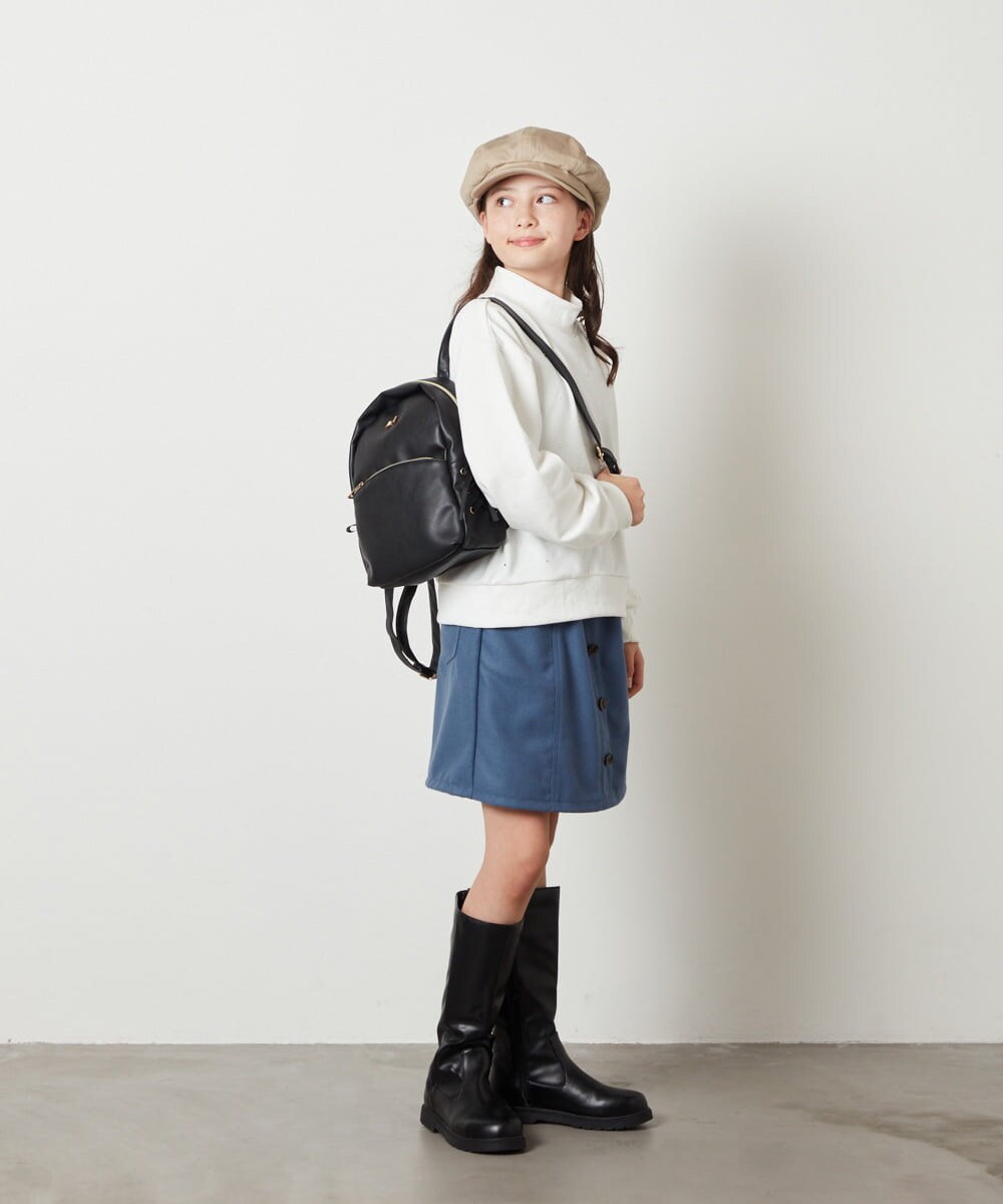 KJKAW75034 a.v.v KIDS(アー・ヴェ・ヴェ) [140-150]ショート丈ビジュートレーナー ライトグレー