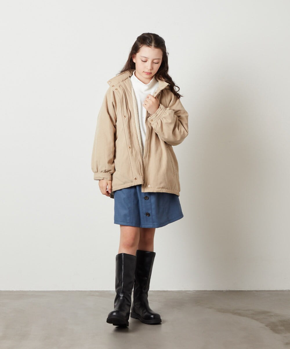 KJKAW75034 a.v.v KIDS(アー・ヴェ・ヴェ) [140-150]ショート丈ビジュートレーナー ライトグレー