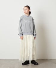 KJKAW75034 a.v.v KIDS(アー・ヴェ・ヴェ) [140-150]ショート丈ビジュートレーナー ライトグレー