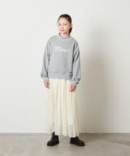 KJKAW75034 a.v.v KIDS(アー・ヴェ・ヴェ) [140-150]ショート丈ビジュートレーナー ライトグレー