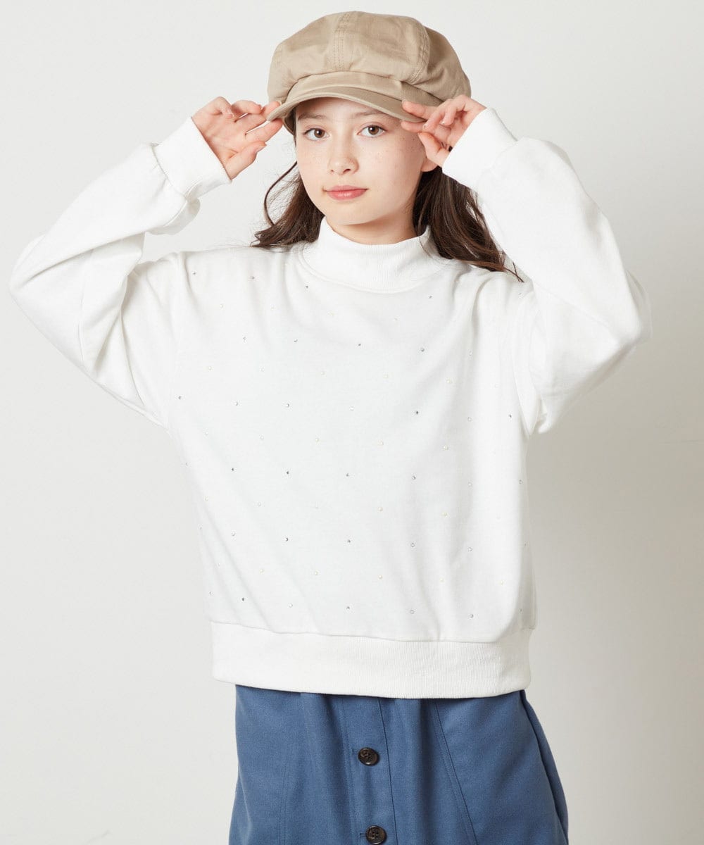 KJKAW75034 a.v.v KIDS(アー・ヴェ・ヴェ) [140-150]ショート丈ビジュートレーナー ライトグレー