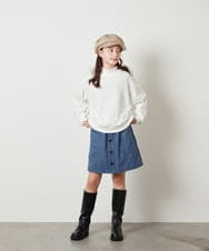 KJKAW75034 a.v.v KIDS(アー・ヴェ・ヴェ) [140-150]ショート丈ビジュートレーナー ライトグレー