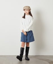 KJKAW75034 a.v.v KIDS(アー・ヴェ・ヴェ) [140-150]ショート丈ビジュートレーナー ライトグレー
