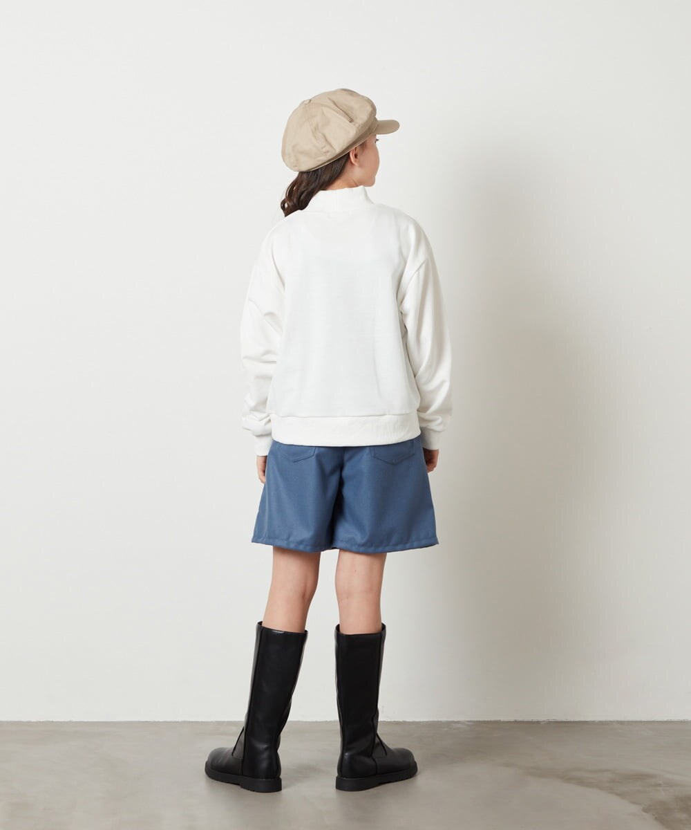 KJKAW75034 a.v.v KIDS(アー・ヴェ・ヴェ) [140-150]ショート丈ビジュートレーナー ライトグレー