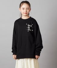 KJKAW76039 a.v.v KIDS(アー・ヴェ・ヴェ) [140-150]オーバーシルエット裏毛プルオーバー ブラック