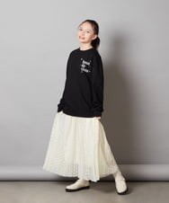 KJKAW76039 a.v.v KIDS(アー・ヴェ・ヴェ) [140-150]オーバーシルエット裏毛プルオーバー ブラック