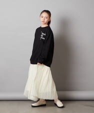 KJKAW76039 a.v.v KIDS(アー・ヴェ・ヴェ) [140-150]オーバーシルエット裏毛プルオーバー ブラック