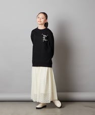 KJKAW76039 a.v.v KIDS(アー・ヴェ・ヴェ) [140-150]オーバーシルエット裏毛プルオーバー ブラック